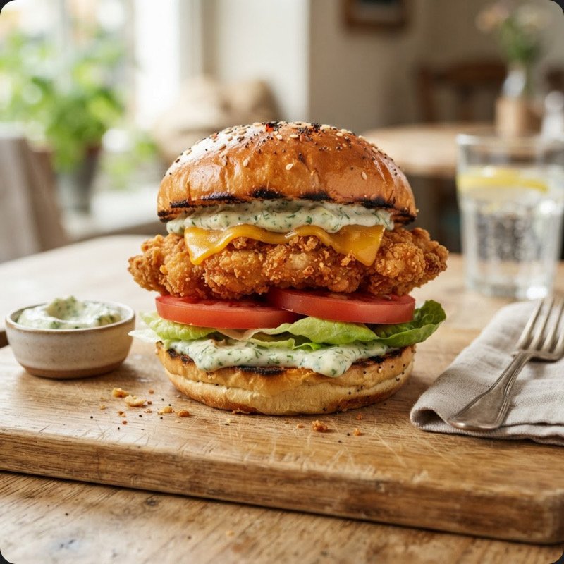 Chicken Burger with Herb Mayonnaise