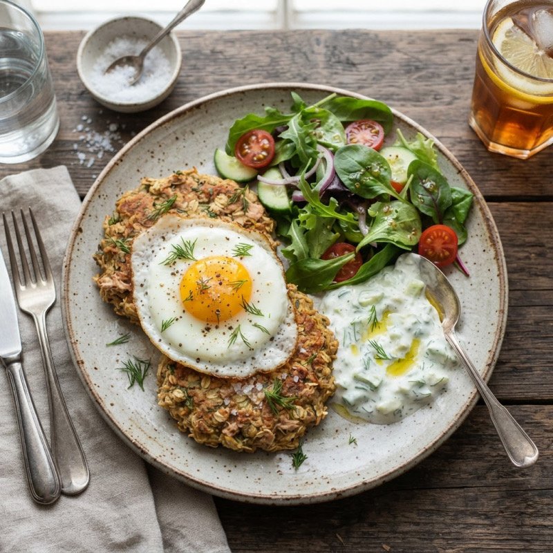 Oat Pancakes with Tuna