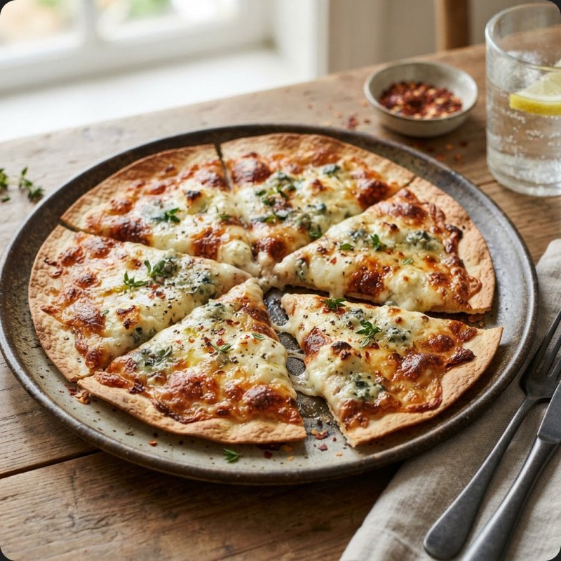 Three-Cheese Pizza Tortilla