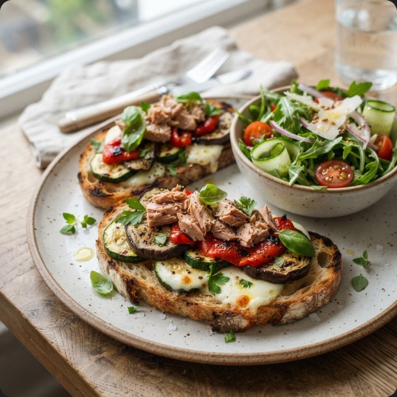 Tuna & Grilled Vegetable Toast